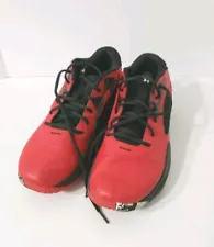 Under Armour Adult UA Lockdown 6 Basketball Shoes Black and Red Men's Size 11