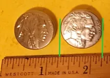 Lot of 2 Buffalo Head nickel buttons replica for customizing cuff links other 1"