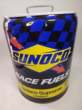 Sunoco Racing Fuel Leaded Gasoline 5 Gallon Metal Can Man Cave Sports Bar EMPTY