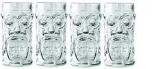 Set of 4 Anchor Hocking Glass Screaming Tiki Glasses