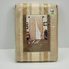 NEW! Lugano Silk 84”x 108” Stripe Lined & Brushed Curtains Drapes Panel Pair Set