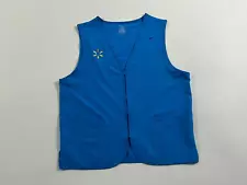 WalMart Vest Unisex Adult L Blue Employee Workwear Logo Embroidered Polyester