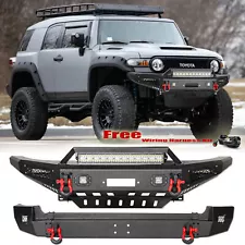 For 2007-2014 Toyota FJ Cruiser Front/Rear Bumper W/Winch Plate&LED Lights Used