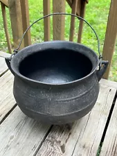 Antique Black Cast Iron 3 Leg Cauldron Pot