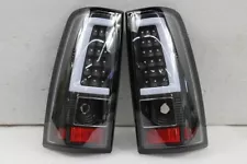 FITS 03-06 Chevy Silverado 1500 2500 3500 BLK LED Tube Tail Lights Brake Lamps