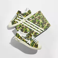 Adidas BAPE x Superstar 80s 'ABC Camo' GreenCamo/Cream GZ8981 Fashion Shoe