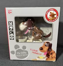 Piggy Bank My Dog Piggy Bank for Kids Robotic Coin Bank Munching Toy Money Brown