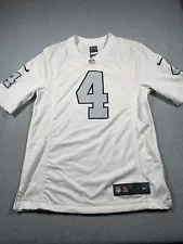 Oakland Raiders Nike Jersey Men’s S On Field Whites Gray Number #4 Carr ￼￼