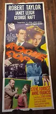 Original Vintage insert movie poster 1954 "Rogue Cop" 14" x 36" Robert Taylor