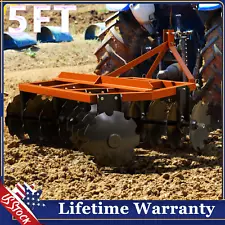 5 FT Notched Disc Harrow Plow 3 Point for Category 0 &1 Tractor for Disc Harrow