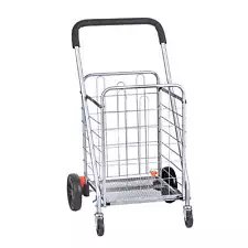 SKYSHALO Folding Shopping Cart Utility Grocery Basket Cart Shopping Wheels 66 lb