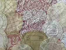 25 DOILIES ANTIQUE LACE Handmade Point De Paris Coasters 5”-8” Vintage Linen Lot