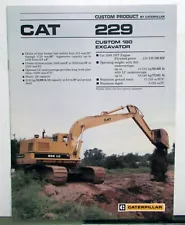 1988 Caterpillar 229 Custom 180 Excavator Specification Construction Sale Folder