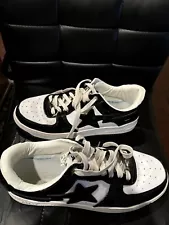 A Bathing Ape Sneakers, Bape STA Shoes, Black and White