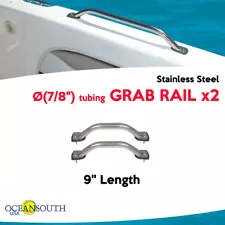 Two Boat Grab Rails 9" x 7/8" Stainless Steel