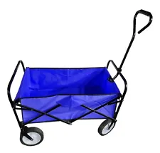 36" Collapsible Folding BLUE Wagon Heavy Duty Utility Trail Beach Wagon Cart NEW