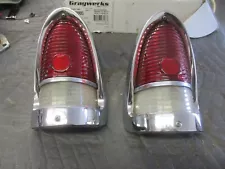 1955 CHEVY GASSER TAIL LIGHT HOUSINGS + BEZELS NICE PRO STREET 1955 CHEVY