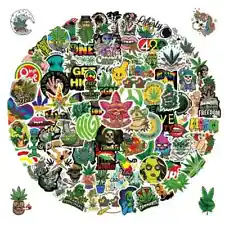 Assorted Plant Weed Herb Sticker Pack - 20 Pcs - Decals for Laptops Phones