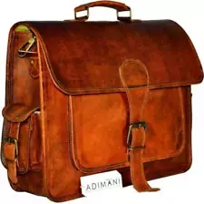 Men's Genuine Vintage Brown Leather Messenger Shoulder Laptop Bag Briefcase Sale