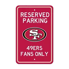 Fanmats NFL San Francisco 49ers Reserved Parking Sign Large Decor 12"x 18"