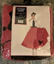 50's Sockhop Poodle Skirt (4-Piece) Halloween Costume Women's Size M (8-10) NEW