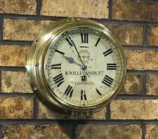 RARE RESTORED! Brass 1911 Ship's Clock H. Williamson, London 8" Dial, 8.9 lbs.