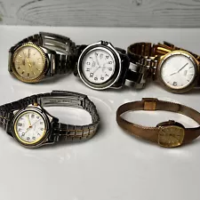 Seiko Citizen Swiss Army Timex Dufonte Watch Lot For Parts Or Repair Only As Is