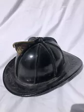 Vtg Cairns & Bro Large Leather Fire Dept Helmet