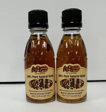 Cracker Barrel Country Store 1.5 oz Maple Syrup Glass Bottles Lot of 2