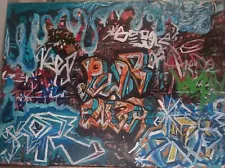 Original Graffiti Street Abstract signed On Canvas