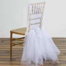 1 White LACE with TULLE TUTU CHAIR SASH Wedding Banquet Supplies SALE