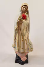 Our Lady Of Fatima Statue Virgin Mary On Clouds Religious Statue Portugal 9"