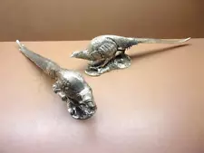 Wonderful Pair of E.P.N.S Lacquered Pheasants Male & Female 20" Made in India