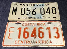 Nicaragua & Costa Rica MAP license plates M 056048 CL 164613 Foreign tags Placas