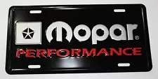 NEW Black Mopar Performance License Plate (For: 1969 Chrysler Imperial)