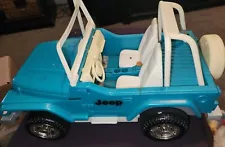 Vintage Barbie Jeep Wrangler Chrysler Blue Beach 1999 Mattel PARTS/ NO REMOTE