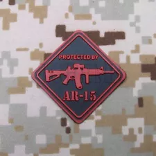 Protected by AR15 Morale of tactical military 3D PVC Patch