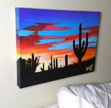 New ListingSouthwest Sunset Painting Desert family room acrylic on canvas original artist