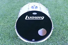 1990 LUDWIG 26" CLASSIC BASS DRUM WHITE LACQUER MACH LUGS for YOUR DRUM SET R218