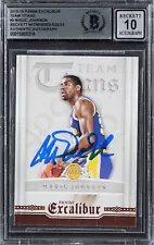 Lakers Magic Johnson Signed 2015 Panini Excalibur TT #2 Card Auto 10! BAS Slab