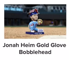 2024 TEXAS RANGERS JONAH HEIM GOLD GLOVE BOBBLEHEAD 7-24-24 SGA ***PRE-SALE***