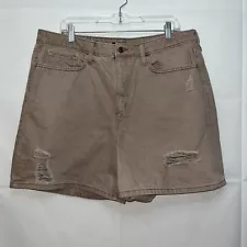 Wild Fable Highest Rise Bermuda Shorts Women’s 18 Brown Tan Ladies Distressed