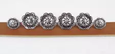 Set of 6_JEREMIAH WATT_Saddle Trim WESTERN CONCHO_Wood Screw Back_4_1.50" & 2_1"