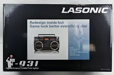 Lasonic i931 Boombox - Rechargeable Bluetooth 80's Style Ghetto Blaster - Black!