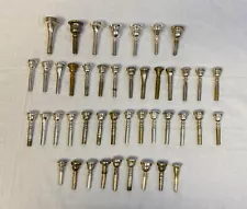 LOT: 44 Trumpet Cornet F Horn Tuba Trombone Mouthpieces; Conn/Bach/Schilke