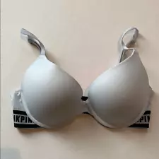 Grey PINK push up bra