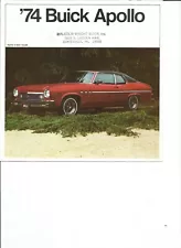 Original 1974 Buick Apollo Dealer Sales Brochure, catalog