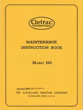 Oliver Cletrac HG crawler tractor Maintenance Instructions REPRINT