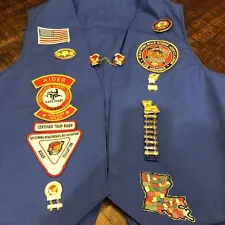 Goldwing Riders Association Life Member Vest w/ Pins & Patches Chapter “D”