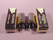 2 5Y3GT SYLVANIA Black Plate HiFi Guitar Fender Amp Vacuum Tubes NOS SALE!